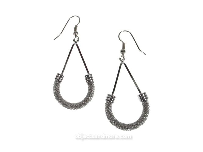 Curved Mesh Triangle Drop Earrings by ERICA ZAP