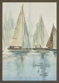Blue Sailboats II by 