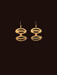 Abstract Oval Gold Earrings by SELEN BAYRAK