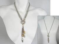2-way mesh & geometric tassel drop necklace by ERICA ZAP
