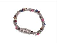Mesh & Pearl Twist Bracelet with Magnetic Clasp BM by ERICA ZAP
