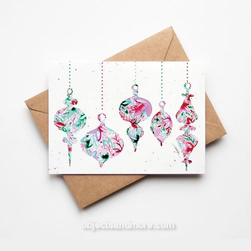 Holiday Ornaments Plantable Card by AMANDA KLEIN