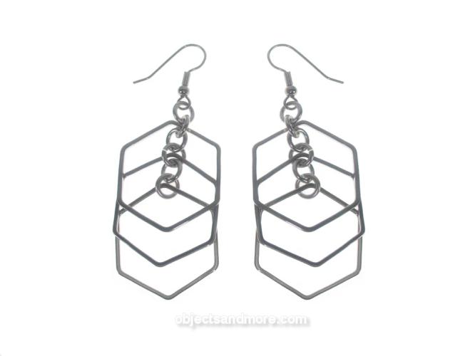 Triple Hexagon Earrings by ERICA ZAP