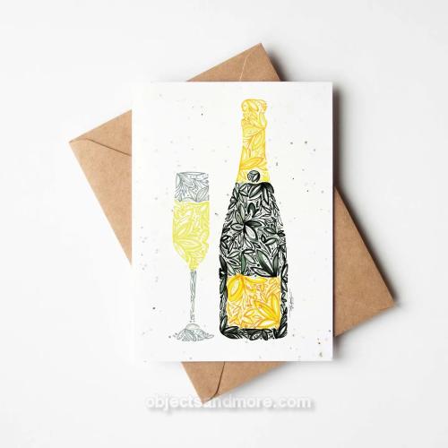 Champagne Plantable Card by AMANDA KLEIN