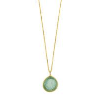 Sea Shell Glass Necklace Teal by MICHAEL MICHAUD