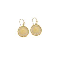 Small Glass Shell Earrings Clear over Gold by MICHAEL MICHAUD