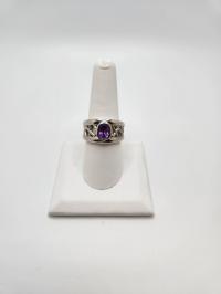 Tapered Connection Amethyst Gem Ring by RYAN EURE