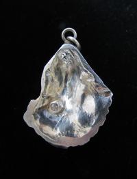 Pure Silver Cast Oyster Pendant with Barnacles and Crystal. by FINLAY SMITH