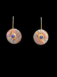 Niobium Circle Earrings with Lapis by KEITH LEWIS
