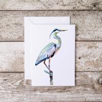 Heron on Branch Card by TJ HEISER