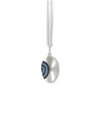 Blue Single Pebble Oval Necklace by NANCY MARLAND
