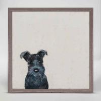 Best Friend - Black Schnauzer Mini Framed Canvas by CATHY WALTERS