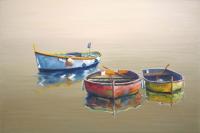 Three Boats Yellow by EDWARD PARK
