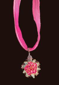 Honeysuckle Rose Small Pendant by JANET PITCHER