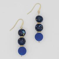 Blue Speckled Dangle Earrings by SYLVIA ECHAVARRIA