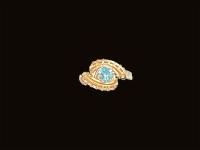 Blue Topaz Petite Pulse Ring 00000498 by RYAN EURE