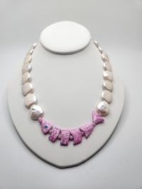 Coin Pearl Fish Necklace by DIANA KAHLENBERG