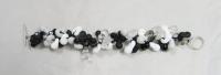 Blown Glass Black and White Droplet Bracelet by ALICIA NILES