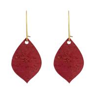 Teardrop Cork Earrings Red by NATALIE THERESE