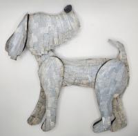 Grey Dog Looking Back by ROBIN ANNE COOPER