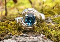 Pulse Swiss Blue Topaz Ring 8 by RYAN EURE
