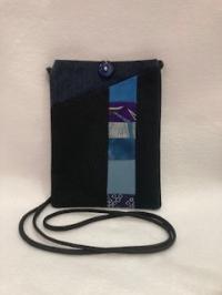 Kimono Phone Bag Teal Block Strip by THERESA GALLOP