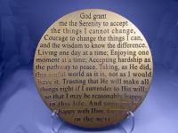 Serenity Prayer Gold Glass Platter by STEPHEN SCHLANSER