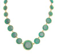 Statement Bubble Glass Necklace Teal by MICHAEL MICHAUD