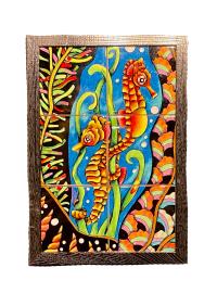 Seahorse Garden Framed Tile Mosaic SM by RITTER RYMER