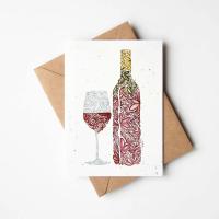 Red Wine Plantable Card by AMANDA KLEIN