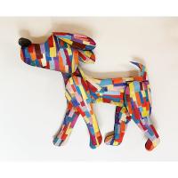 Multi Colored Walking Dog by ROBIN ANNE COOPER