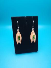 Green Twin Feathers Earrings by CORY NEWMAN