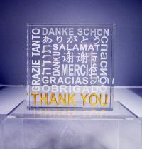 Thank You Glass Paperweight by STEPHEN SCHLANSER