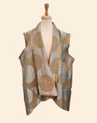 Gold and Silver Silk Vest by KAY BRYANT