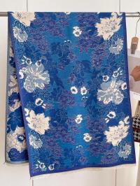 Blue/White Floral Reversible Wrap by WINDING RIVER