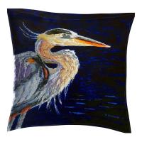Blue Heron Pillow by BETSY DRAKE