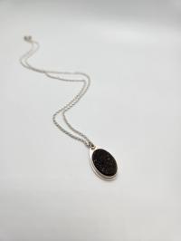 Black Druzy Agate Necklace by REBECCA ZINK