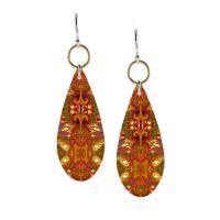 Goldenrod Long Teardrop with Ring Earrings by KATHLEEN HUBBARD