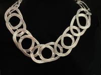 Selen Large Silver Circles Necklace by SELEN BAYRAK