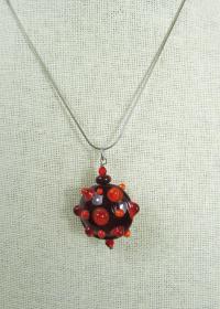 Blown Glass Red Drop Necklace by ALICIA NILES