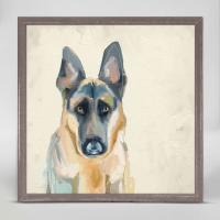 Best Friend - German Shepherd Mini Framed Canvas by CATHY WALTERS