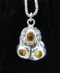 Pure Silver Barnacles with Gold Necklace by FINLAY SMITH