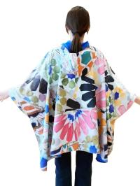 Blue Reversible Rain Cape by WINDING RIVER