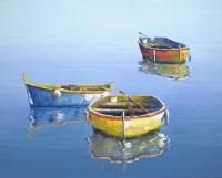 3 Boats Blue III by EDWARD PARK