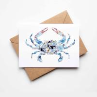 Blue Crab Greeting Card by AMANDA KLEIN