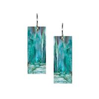 Blue Haze Medium Rectangle Earrings by KATHLEEN HUBBARD