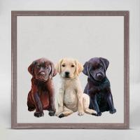 Best Friend - Lab Puppies Mini Framed Canvas by CATHY WALTERS