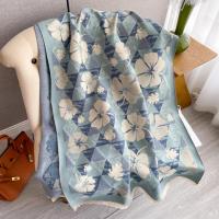 Powder Blue Clover Reversible Wrap by WINDING RIVER