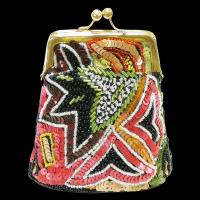 Hand Beaded and Sequined Coin Clutch by DAVID JEFFREY