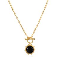 Black Onyx Heavy Chain Toggle Necklace by SATYA
